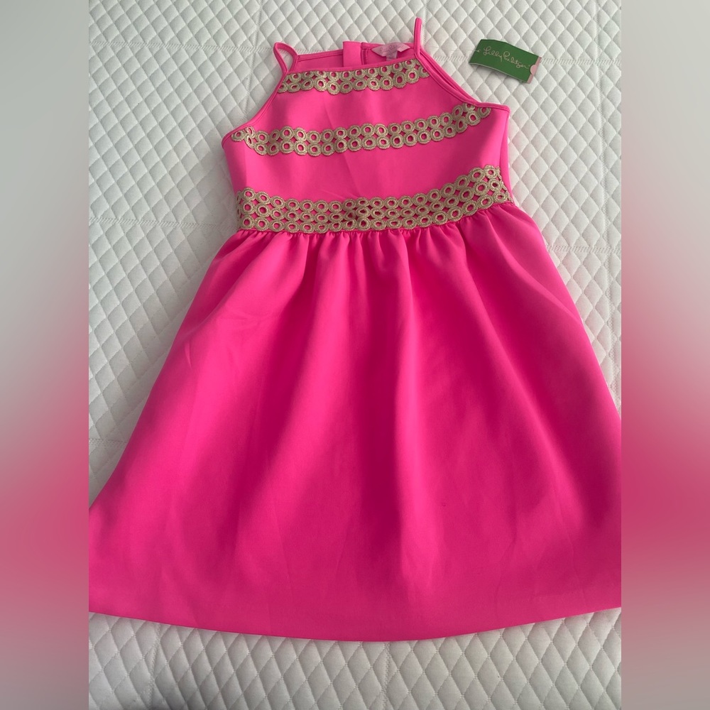 Lilly pulitzer pink and gold children’s mini dress